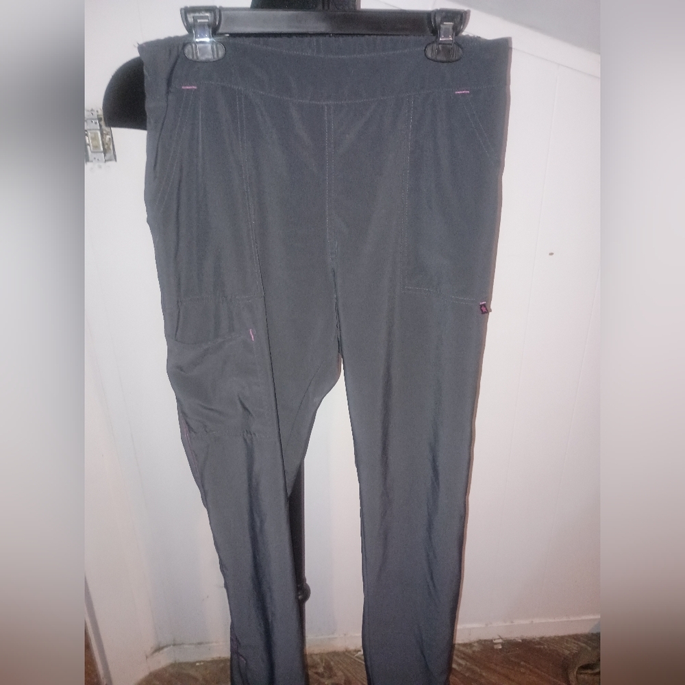 Scrubstar Charcoal Pants with Pink Stitching